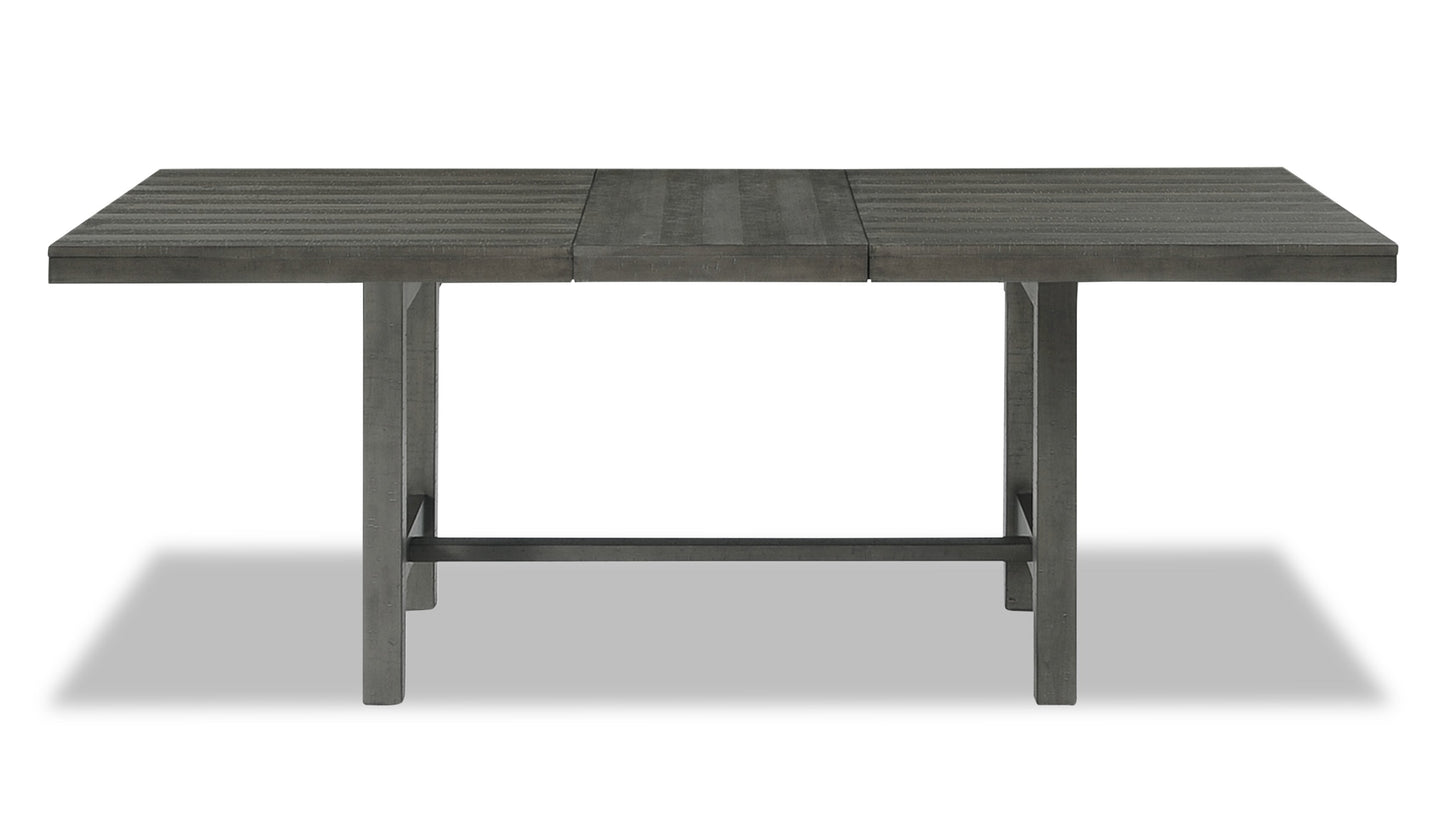 Alto Dining Table with 65-83"W Extension, Trestle Base - Grey | Table de salle à manger Alto de 65 po à 83 po (L) avec rallonge et base à tréteaux - grise