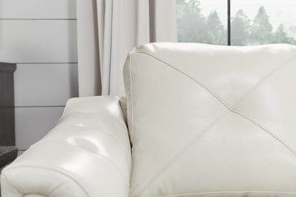 Andi 84" Leather-Look Fabric Sofa with Button Tufting - Beige | Sofa Andi de 84 po en tissu d’apparence cuir avec capitonnage - beige