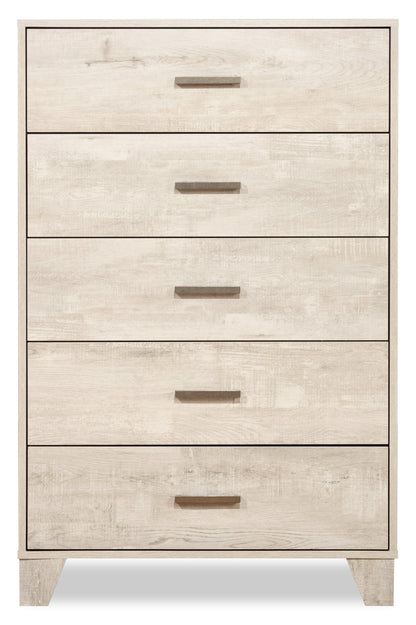 Arbor Bedroom Chest of Drawers, 5-Drawer, 31.5"W x 48.4"H - Driftwood White | Commode verticale de chambre à coucher Arbor de 31,5 po (L) x 48,4 po (H) à 5 tiroirs - bois de grève blanc