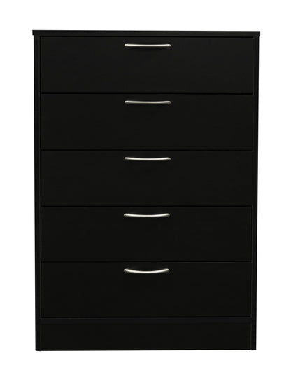 Arlo Bedroom Chest of Drawers, 5-Drawer, 23.6"W x 36.2"H, Made in Canada - Black | Commode verticale Arlo de 23,6 po (L) x 36,2 po (H) à 5 tiroirs pour la chambre à coucher, fabriquée au Canada - noire