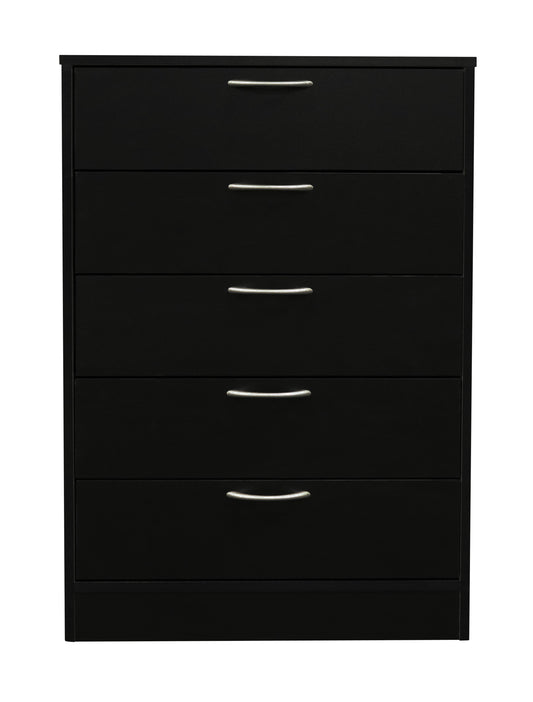 Arlo Bedroom Chest of Drawers, 5-Drawer, 23.6"W x 36.2"H, Made in Canada - Black | Commode verticale Arlo de 23,6 po (L) x 36,2 po (H) à 5 tiroirs pour la chambre à coucher, fabriquée au Canada - noire