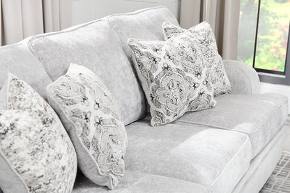 Made in Canada Bellmont 89" Chenille Fabric Sofa with Reversible Cushions and Wood Legs - Platinum Grey | Sofa Bellmont de 89 po fabriqué au Canada en tissu de chenille avec coussins réversibles et pattes en bois - gris platine