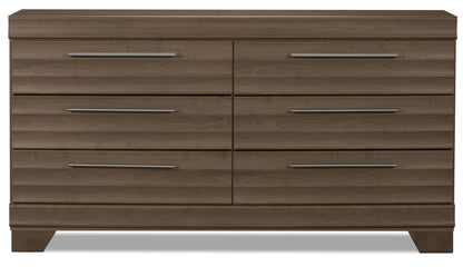 Olivia Bedroom 6-Drawer Dresser, 61.3"W x 32.8"H, Made in Canada - Grey | Commode Olivia de 61,3 po (L) x 32,8 po (H) à 6 tiroirs pour la chambre à coucher, fabriquée au Canada - grise