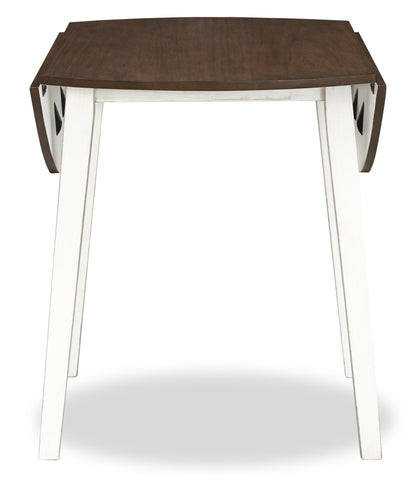 Bryn Drop-Leaf Dining Table, 42" Round - Two-Tone White & Brown | Table de salle à manger ronde Bryn de 42 po avec abattant - deux teintes, blanc et brun