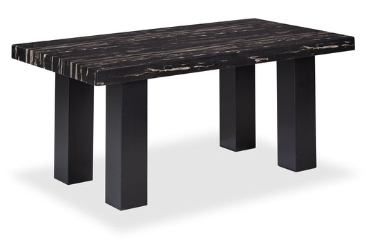 Burk Dining Table with Epoxy Resin Marble-Look Top, 72"W - Black | Table de salle à manger Burk de 72 po (L) avec dessus en résine époxy en imitation de marbre - noire