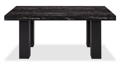 Burk Dining Table with Epoxy Resin Marble-Look Top, 72"W - Black | Table de salle à manger Burk de 72 po (L) avec dessus en résine époxy en imitation de marbre - noire