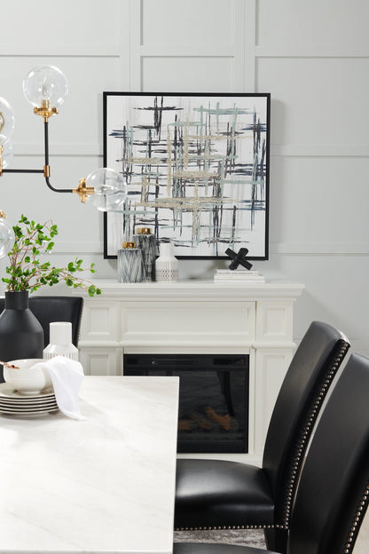 Cami Dining Chair with Vegan-Leather Fabric - Black | Chaise de salle à manger Cami en tissu en similicuir - noire