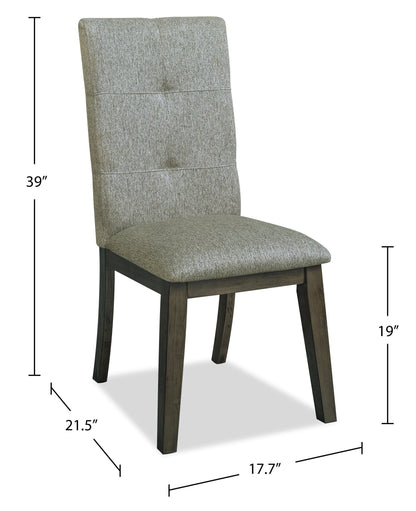 Chelsea Dining Chair with Linen-Look Fabric - Grey | Chaise de salle à manger Chelsea en tissu d’apparence lin - grise