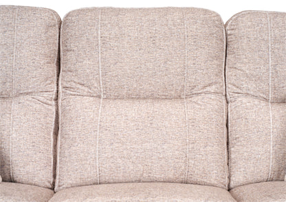 Made in Canada Dawson 87" Fabric Power Reclining Sofa with USB Port and Accent Pillows - Beige | Sofa à inclinaison électrique Dawson de 87 po fabriqué au Canada en tissu avec port USB et coussins décoratifs - beige