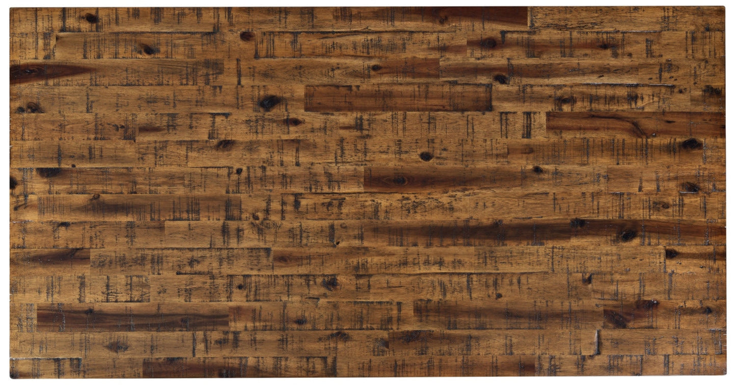 Galeveston 50" Rustic Coffee Table with Casters - Brown Woodgrain Wood|Table à café rustique Galeveston de 50 po avec roulettes - bois à grain de bois brun