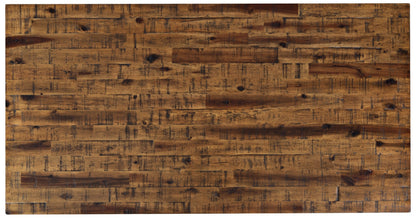 Galeveston 50" Rustic Coffee Table with Casters - Brown Woodgrain Wood|Table à café rustique Galeveston de 50 po avec roulettes - bois à grain de bois brun