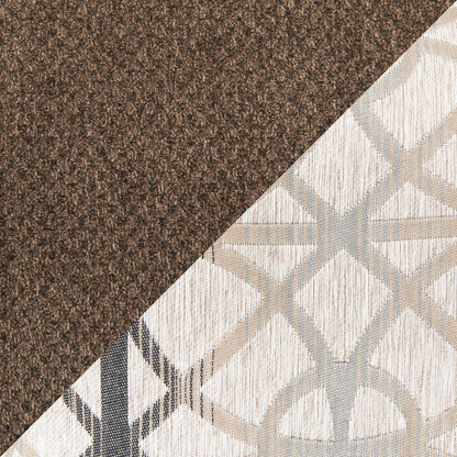 Made in Canada Febe 100" Chenille Fabric Sofa with Flared Arms and Accent Pillows - Brown | Sofa Febe de 100 po fabriqué au Canada en tissu de chenille avec accoudoirs évasés et coussins décoratifs - brun