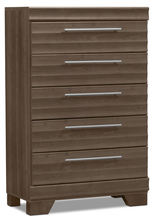 Olivia Bedroom Chest of Drawers, 5-Drawer, 31"W x 47.9"H, Made in Canada - Grey | Commode verticale Olivia de 31 po (L) x 47,9 po (H) à 5 tiroirs pour la chambre à coucher, fabriquée au Canada - grise