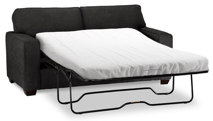 Made in Canada Fiona 58" Chenille Fabric Twin-Size Sofa Bed with Track Arms - Grey | Sofa-lit simple Fiona de 58 po fabriqué au Canada en tissu de chenille avec accoudoirs rectilignes - gris
