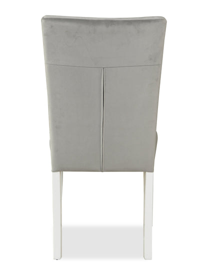 Garbo Dining Chair with Velvet Fabric, Wood - Grey | Chaise de salle à manger Garbo en tissu de velours et en bois - grise