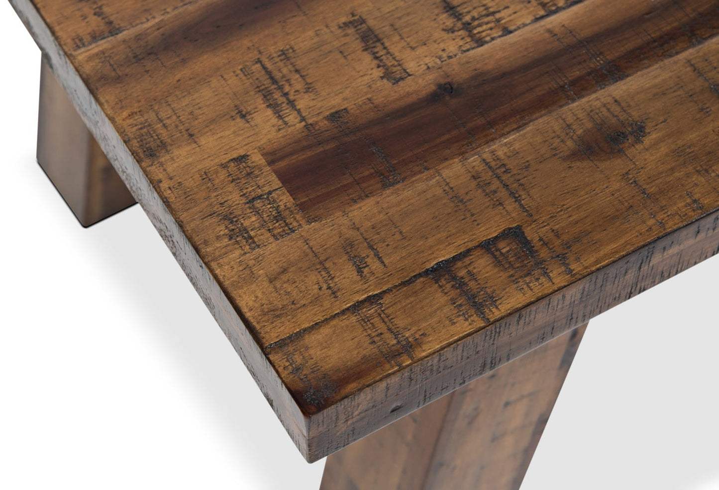Galeveston 50" Rustic Coffee Table with Casters - Brown Woodgrain Wood|Table à café rustique Galeveston de 50 po avec roulettes - bois à grain de bois brun