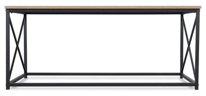 Kasey 42.25" Modern 3-Pack Coffee + 2 End Tables - Dark Taupe with Black Metal Base|Ensemble 3 tables modernes Kasey de 42,25 po (table à café et 2 tables de bout) - taupe foncée avec base en métal noir