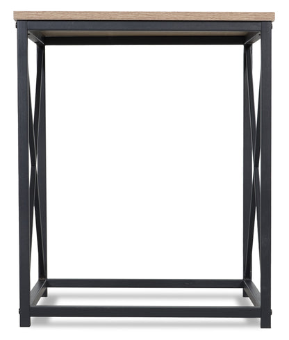 Kasey 42.25" Modern 3-Pack Coffee + 2 End Tables - Dark Taupe with Black Metal Base|Ensemble 3 tables modernes Kasey de 42,25 po (table à café et 2 tables de bout) - taupe foncée avec base en métal noir