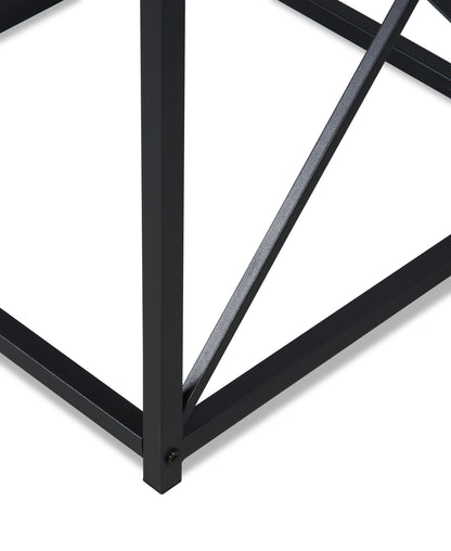 Kasey 42.25" Modern 3-Pack Coffee + 2 End Tables - Dark Taupe with Black Metal Base|Ensemble 3 tables modernes Kasey de 42,25 po (table à café et 2 tables de bout) - taupe foncée avec base en métal noir