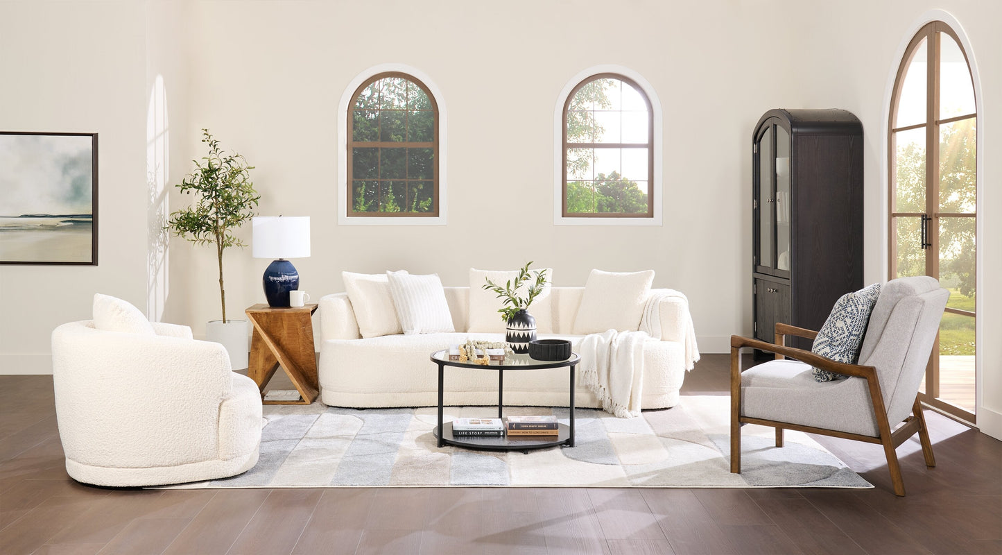 Kendal 31.5" Modern Round Glass Top Coffee Table with Casters - Black | Table à café moderne Kendal ronde de 31,5 po avec dessus en verre - noire