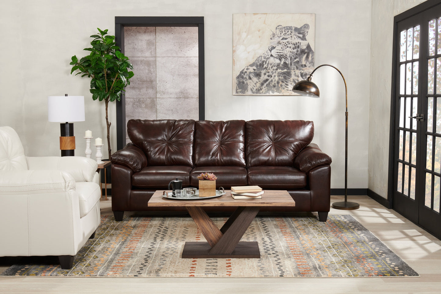 Kinsley 43.3" Modern Coffee Table - Dark Brown Wood|Table à café moderne Kinsley de 43,3 po - bois brun foncé