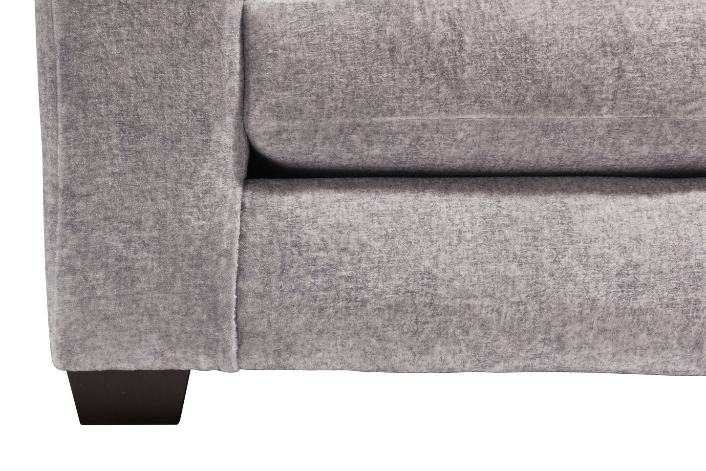 Made in Canada Koda 92" Chenille and Faux Fur Fabric Sofa with Removable Cushions - Plush Paloma Grey | Sofa Koda de 92 po fabriqué au Canada en tissu de chenille et de fausse fourrure avec coussins amovibles - gris Paloma luxueux