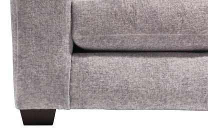 Made in Canada Koda 92" Chenille and Faux Fur Fabric Sofa with Removable Cushions - Plush Paloma Grey | Sofa Koda de 92 po fabriqué au Canada en tissu de chenille et de fausse fourrure avec coussins amovibles - gris Paloma luxueux