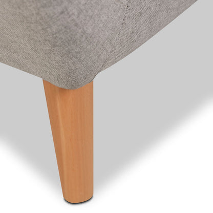 Calla 73.62" Linen-Look Fabric Condo  Size Sofa with Button Tufting and Wood Legs - Light Grey | Sofa Calla de 73,62 po de format condo en tissu d’apparence lin avec capitonnage et pattes en bois - gris clair