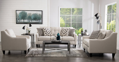 Made in Canada Cindy Crawford Home Kylie 78" Linen-Look Sofa with Wood Legs - Zeus Pearl | Sofa Kylie de Cindy Crawford Home de 78 po fabriqué au Canada en tissu d’apparence lin avec pattes en bois - perle Zeus