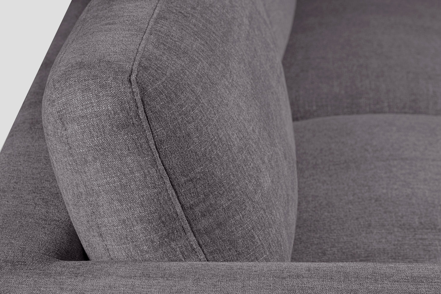 Kort & Co. Lotus 89" Chenille Fabric Sofa with Feather Down Cushions - Charcoal Grey | Sofa Lotus de Kort & Co. de 89 po en tissu de chenille avec coussins en duvet et plumes - gris anthracite