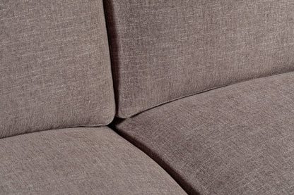 Kort & Co. Lotus 89" Chenille Fabric Sofa with Feather Down Cushions - Coffee Brown | Sofa Lotus de Kort & Co. de 89 po en tissu de chenille avec coussins en duvet et plumes - brun café
