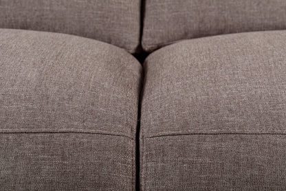 Kort & Co. Lotus 89" Chenille Fabric Sofa with Feather Down Cushions - Coffee Brown | Sofa Lotus de Kort & Co. de 89 po en tissu de chenille avec coussins en duvet et plumes - brun café