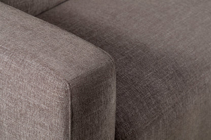 Kort & Co. Lotus 89" Chenille Fabric Sofa with Feather Down Cushions - Coffee Brown | Sofa Lotus de Kort & Co. de 89 po en tissu de chenille avec coussins en duvet et plumes - brun café