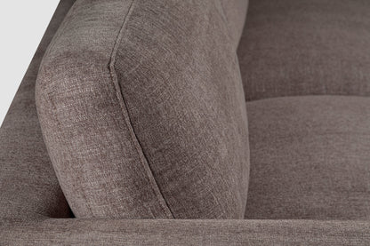Kort & Co. Lotus 89" Chenille Fabric Sofa with Feather Down Cushions - Coffee Brown | Sofa Lotus de Kort & Co. de 89 po en tissu de chenille avec coussins en duvet et plumes - brun café