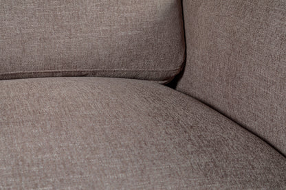 Kort & Co. Lotus 89" Chenille Fabric Sofa with Feather Down Cushions - Coffee Brown | Sofa Lotus de Kort & Co. de 89 po en tissu de chenille avec coussins en duvet et plumes - brun café