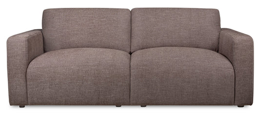 Kort & Co. Lotus 89" Chenille Fabric Sofa with Feather Down Cushions - Coffee Brown | Sofa Lotus de Kort & Co. de 89 po en tissu de chenille avec coussins en duvet et plumes - brun café