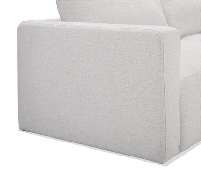 Kort & Co. Lotus 89" Chenille Fabric Sofa with Feather Down Cushions - Linen Grey | Sofa Lotus de Kort & Co. de 89 po en tissu de chenille avec coussins en duvet et plumes - gris lin