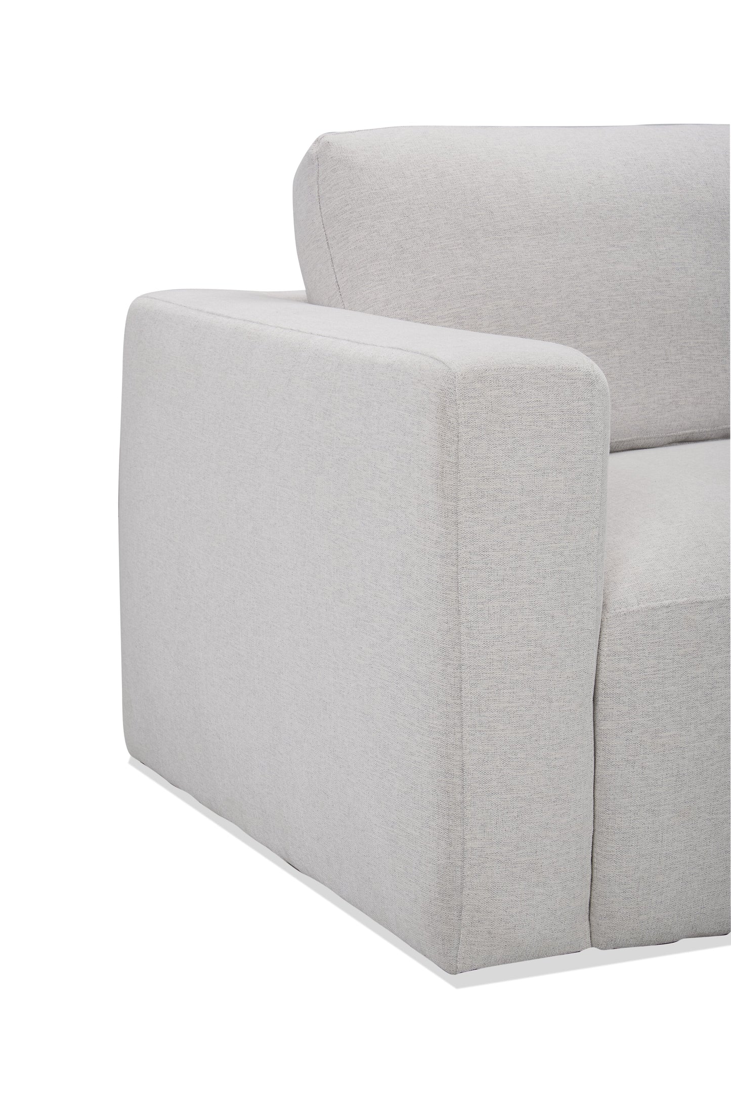 Kort & Co. Lotus 89" Chenille Fabric Sofa with Feather Down Cushions - Linen Grey | Sofa Lotus de Kort & Co. de 89 po en tissu de chenille avec coussins en duvet et plumes - gris lin