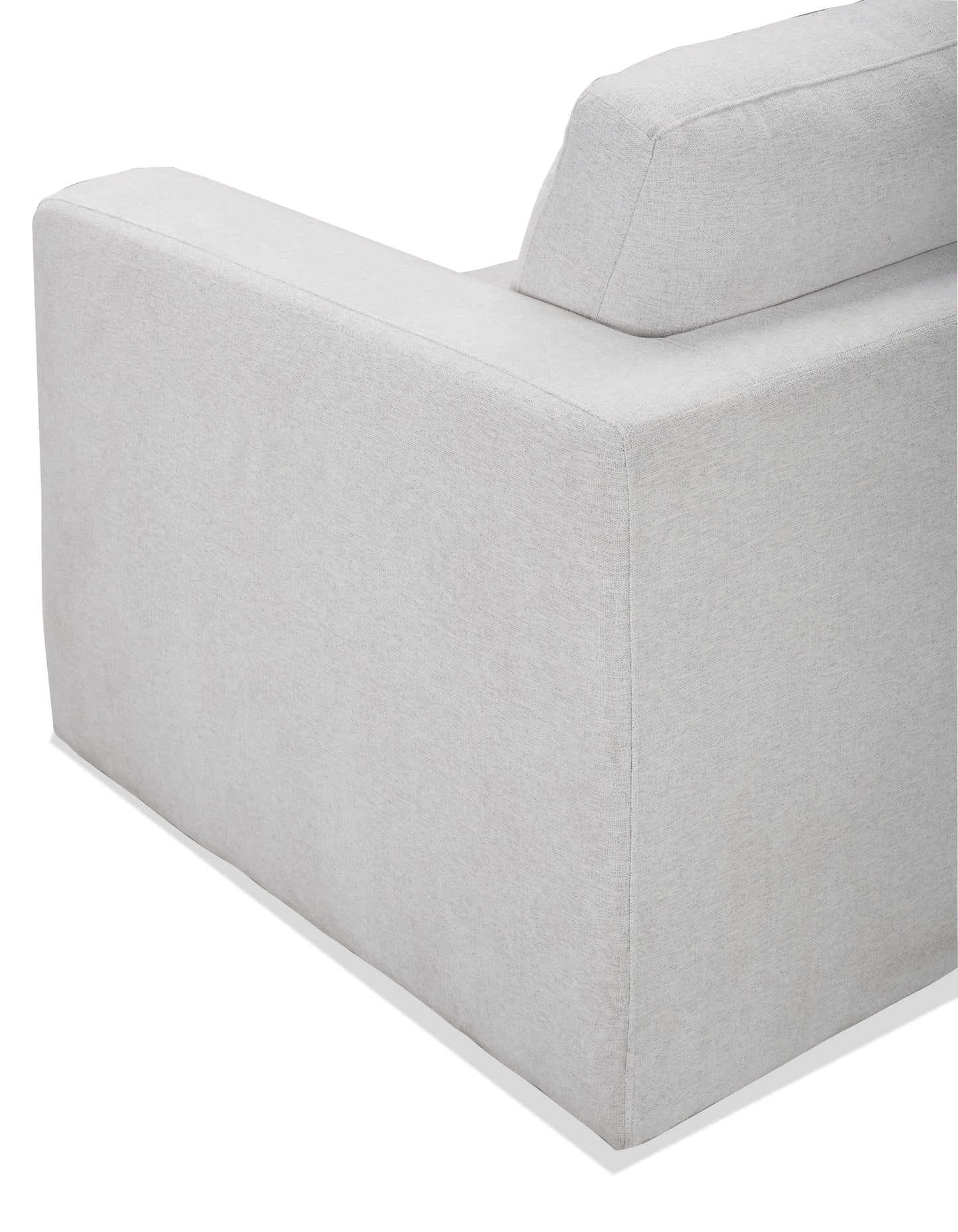 Kort & Co. Lotus 89" Chenille Fabric Sofa with Feather Down Cushions - Linen Grey | Sofa Lotus de Kort & Co. de 89 po en tissu de chenille avec coussins en duvet et plumes - gris lin