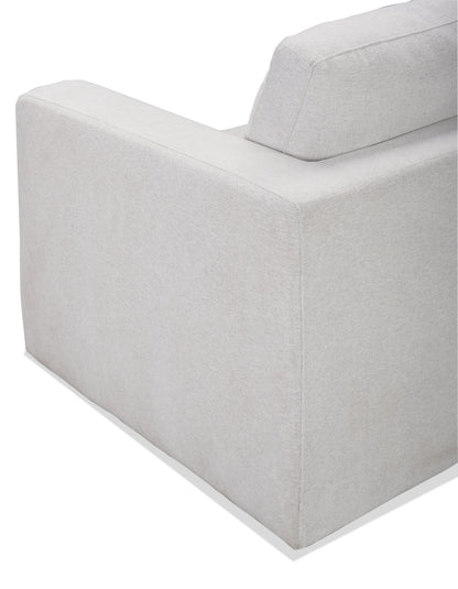 Kort & Co. Lotus 89" Chenille Fabric Sofa with Feather Down Cushions - Linen Grey | Sofa Lotus de Kort & Co. de 89 po en tissu de chenille avec coussins en duvet et plumes - gris lin