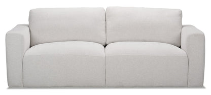 Kort & Co. Lotus 89" Chenille Fabric Sofa with Feather Down Cushions - Linen Grey | Sofa Lotus de Kort & Co. de 89 po en tissu de chenille avec coussins en duvet et plumes - gris lin