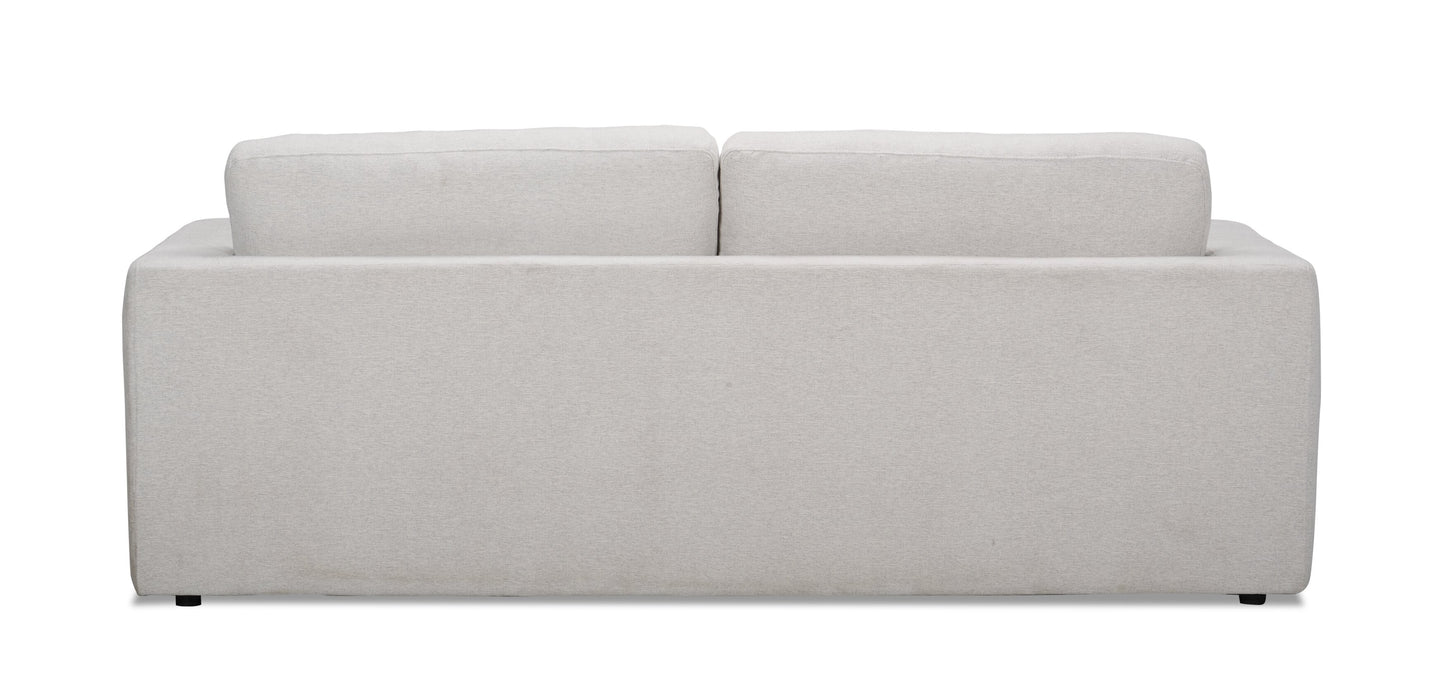 Kort & Co. Lotus 89" Chenille Fabric Sofa with Feather Down Cushions - Linen Grey | Sofa Lotus de Kort & Co. de 89 po en tissu de chenille avec coussins en duvet et plumes - gris lin