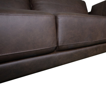 Melrose 84.5" Top-Grain Genuine Leather Sofa with Metal Legs - Dark Brown | Sofa Melrose de 84,5 po en cuir véritable de qualité supérieure avec pattes en métal - brun foncé