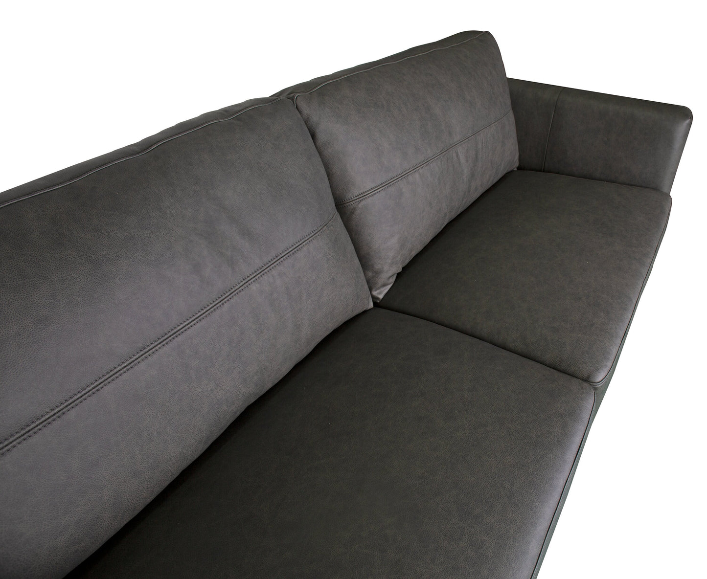 Melrose 84.5" Top-Grain Genuine Leather Sofa with Metal Legs - Grey | Sofa Melrose de 84,5 po en cuir véritable de qualité supérieure avec pattes en métal - gris