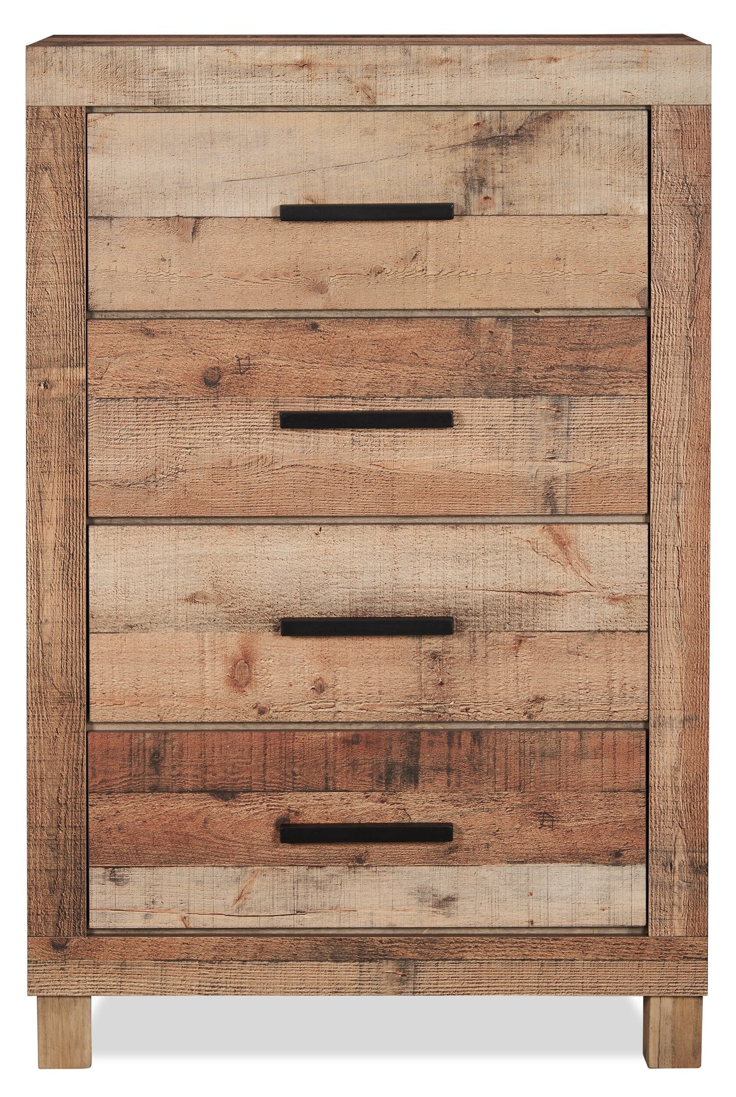 Mojave Bedroom Chest of Drawers, 4-Drawer, 31.4"W x 47.3"H, Rustic - Natural Brown | Commode verticale rustique Mojave de 31,4 po (L) x 47,3 po (H) à 4 tiroirs pour la chambre à coucher - brun naturel