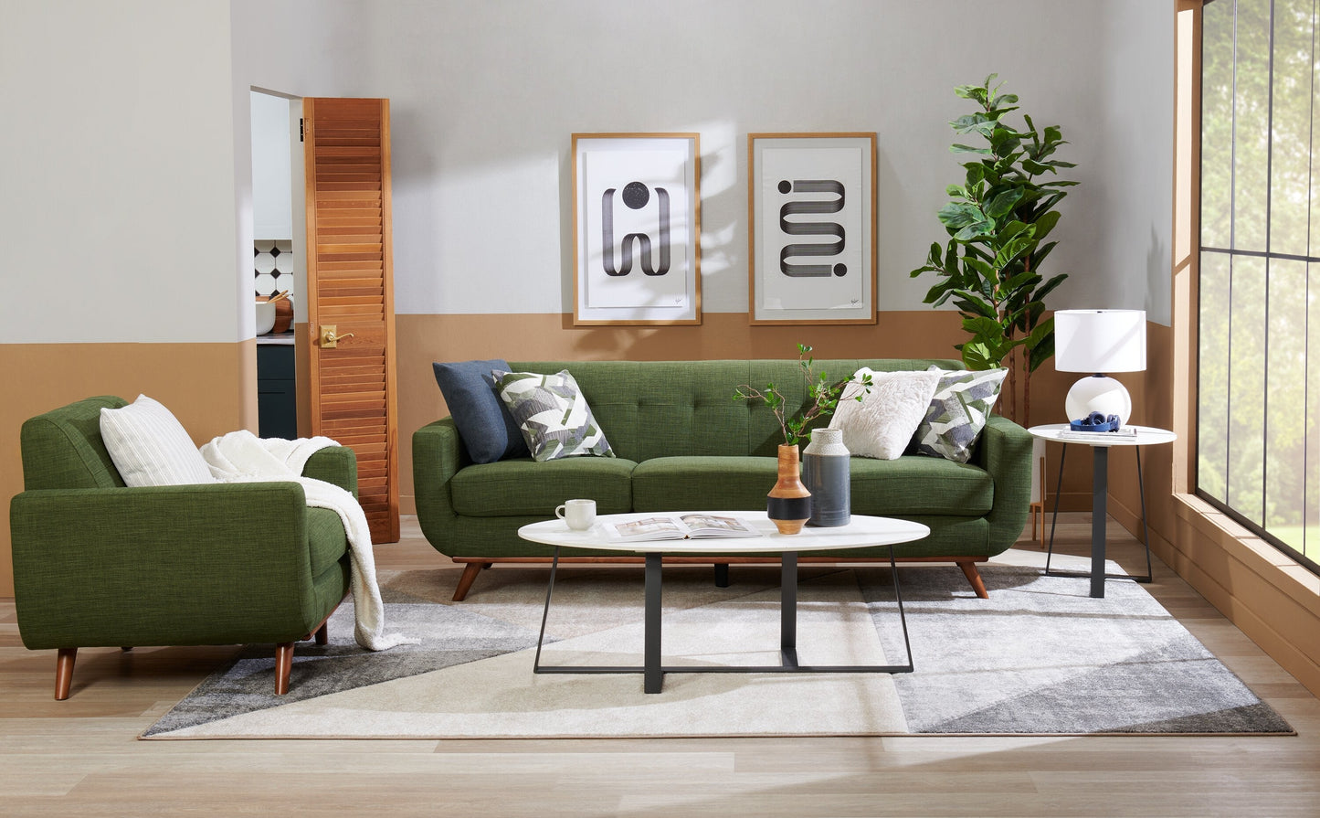Kort & Co. Nico 51" Modern Oval Coffee Table - White Sinetered Stone with Dark Grey Metal Legs|Table à café ovale moderne Nico de Kort & Co. de 51 po - pierre frittée blanche avec pattes en métal gris foncé