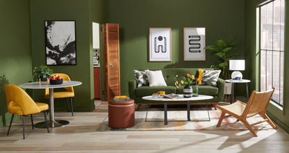 Kort & Co. Nico 51" Modern Oval Coffee Table - White Sinetered Stone with Dark Grey Metal Legs|Table à café ovale moderne Nico de Kort & Co. de 51 po - pierre frittée blanche avec pattes en métal gris foncé