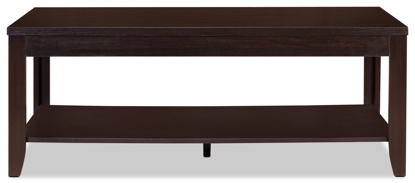 Aspen 47.3" Traditional 3-Pack Coffee + 2 End Tables - Espresso Brown |Ensemble 3 tables traditionnelles Aspen de 47,3 po (table à café et 2 tables de bout) - brun espresso