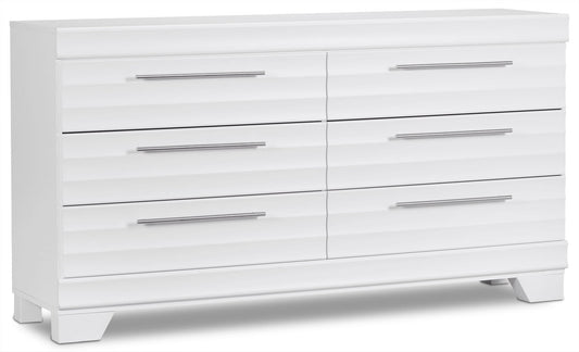 Olivia Bedroom 6-Drawer Dresser, 61.3"W x 32.8"H, Made in Canada - White | Commode Olivia de 61,3 po (L) x 32,8 po (H) à 6 tiroirs pour la chambre à coucher, fabriquée au Canada - blanche