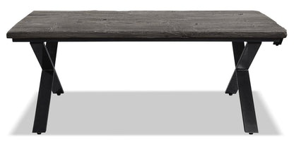 Astana 48" Rustic Coffee Table - Brown with Black Iron Legs|Table à café rustique Astana de 48 po - brune avec pattes en fer noir